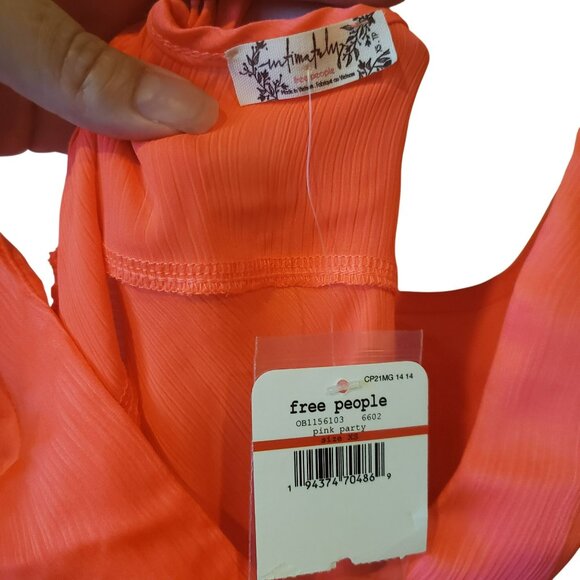 NEW Intimately Free People Pink Party XS Neon Mini Slip Dress Chemise Festival - Picture 7 of 14